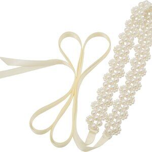Pearl Bridal Sash Ivory Beaded Wedding Belt Flower Girl Bridesmaid Accessory